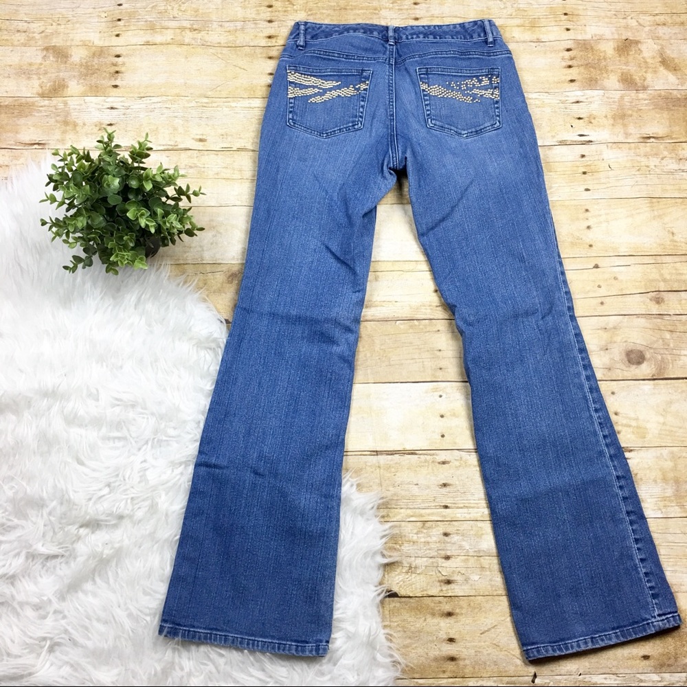 Michael Kors | Gold Studded Pockets Bootcut Jeans